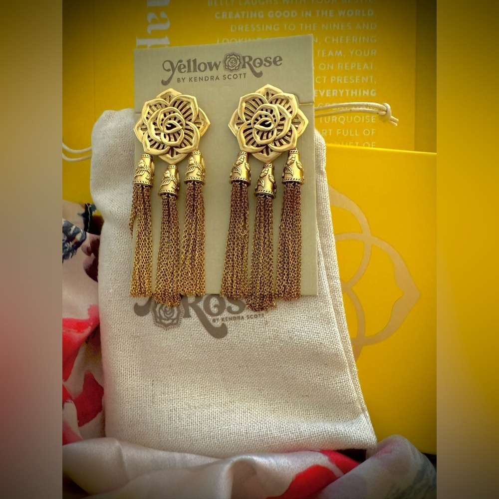Kendra Scott Yellow Rose  Ansel Statement Earrings